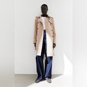 BNWOT H&M Double-Breasted Trench Coat Camel